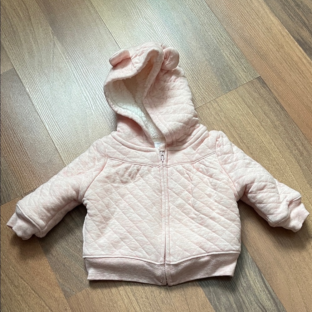 Carters simple joys pink teddy bear sweater 0-3 months